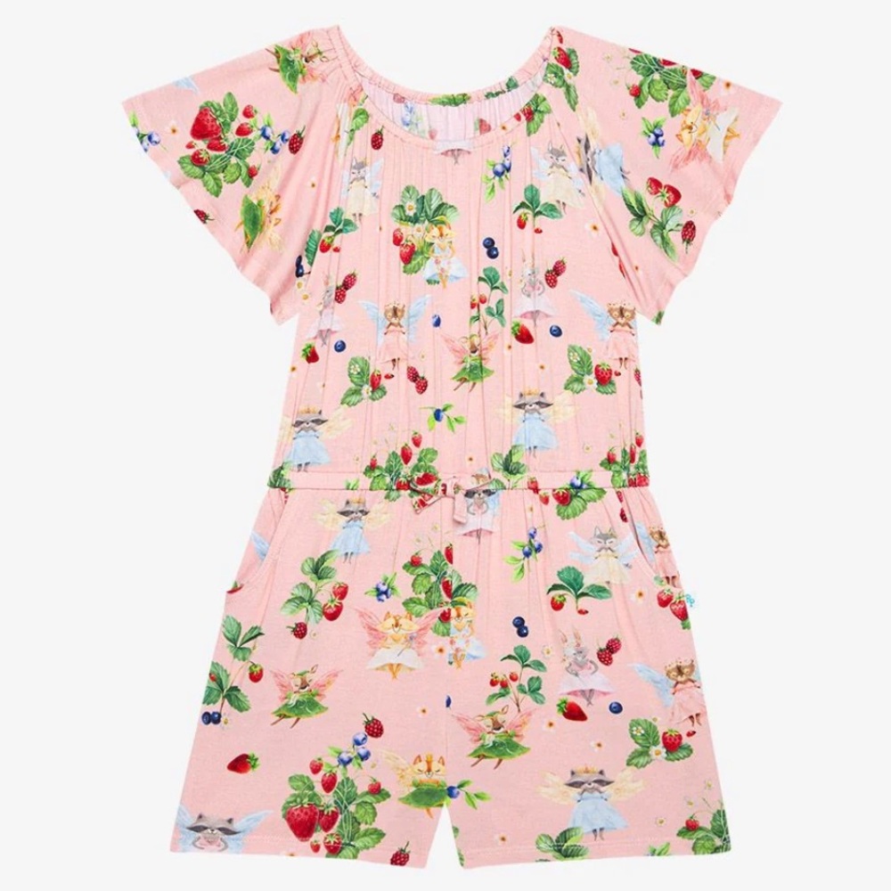 Posh Peanut Annabelle Flutter Sleeve Short Romper